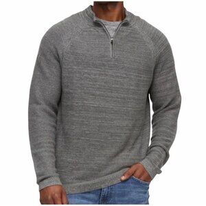 Flag & Anthem Men’s Quarter Zip Pullover Sweater Knit Gray Medium Casual NWT